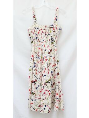 Cooperative novelty print summer dress cotton M medium sunglasses beach retro
